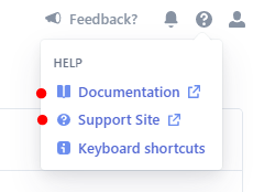 Feedback? 
Documentation 
Support Site 
Keyboard 。 「 心 
