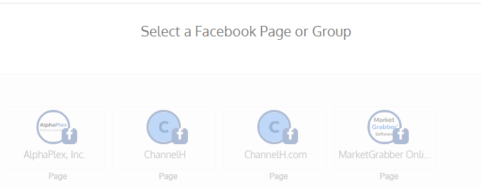 Select a Facebook Page or Group 